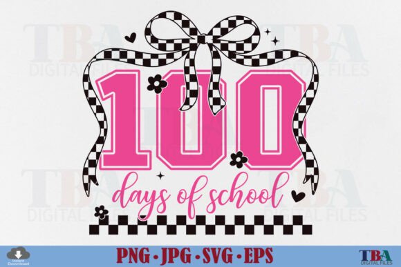 100 Days of School SVG Coquette Bow Girl