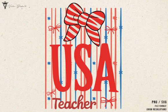 4th of July USA Teacher SVG PNG: A Bold Patriotic Design