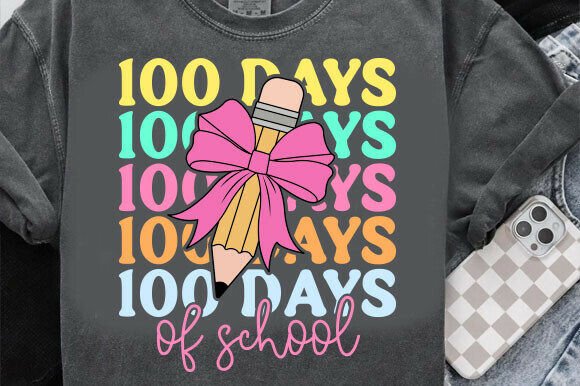 Charming 100 Days of School Girls Coquette Bow