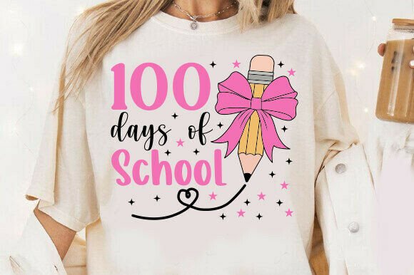 Charming Pencil Coquette Bow Svg, 100 Days of
