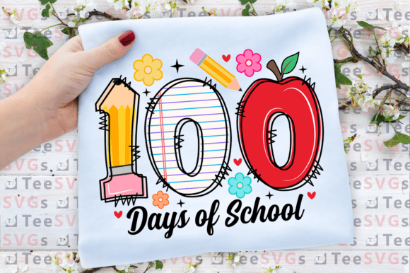 Retro Teacher Embroidery for 100 Days of School