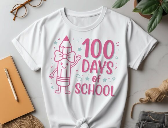 Stylish 100 Days of School Coquette Bow SVG