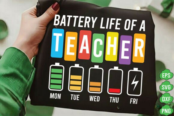 Teacher Battery Life PNG: A Versatile Design for Embroidery