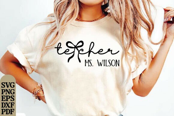 Teacher SVG: A Charming Pink Coquette Bow Design