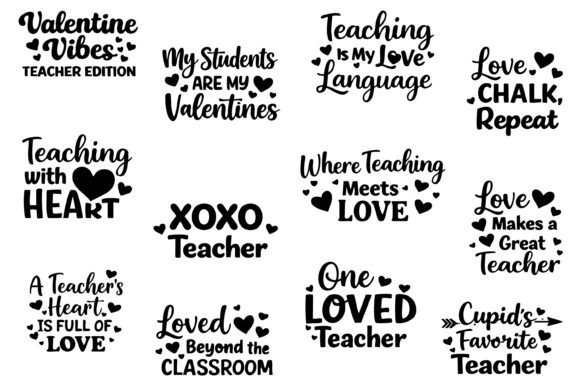Teacher Valentine SVG Quotes for Embroidery